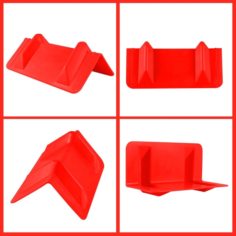 SALUINOKI 24 Pack Flatbed Edge Corner Protector for Cargo Shipping, Plastic Ratchet Strap Protectors for Tie Downs, Corner Guards for Straps Red - Image 5